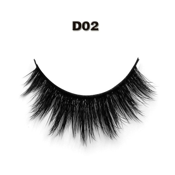 Makeup Artist Soft Band Natural 3D Silk Lashes With Customized Box D02