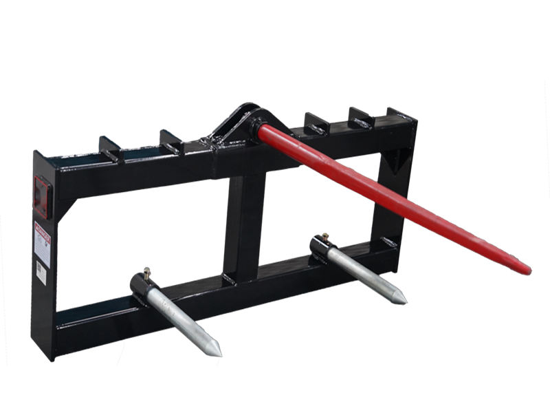 3 Point Tractor 43" Hay Bale Spear Frame 3000 lb Capacity for Bobcat Skid Steer Quick Attach