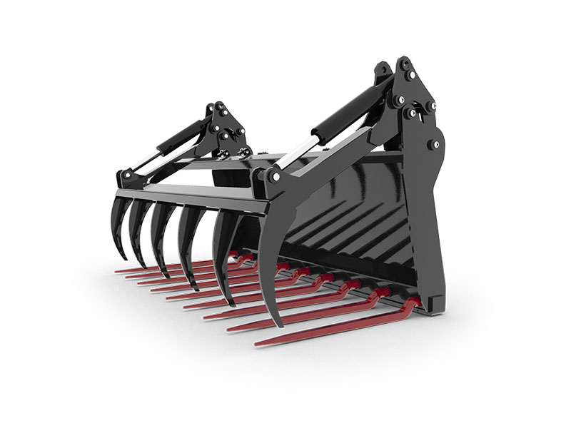 Skid Steer Manure Fork & Regular Utility Grapple ZK S-MF2130GR1830(72IN)-MP1200