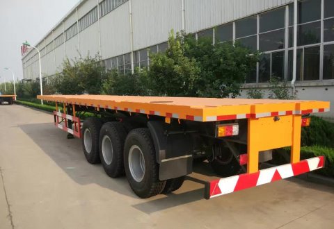 3 axle 40ft, 20ft container trailer flat bed semi trailer for sale