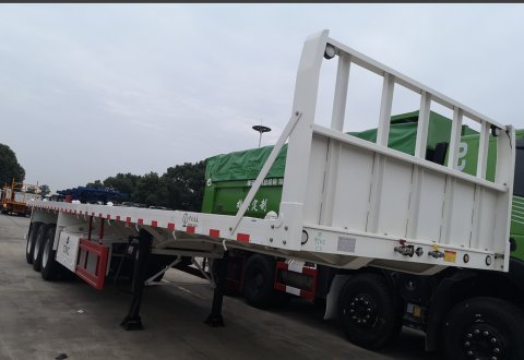 3 axles 60 ton 40ft trailer container truck flat bed trailers flatbed trailer for sale